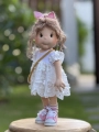 Sukienka biała w kwiaty 3D dla lalki Lullu Dolls