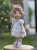 Sukienka biała w kwiaty 3D dla lalki Lullu Dolls 38 cm