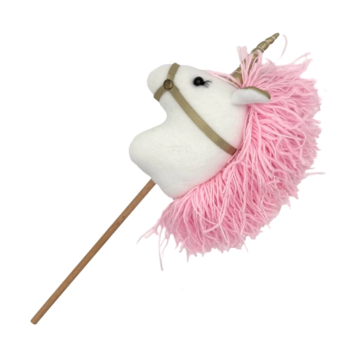Akcesoria dla lalki Lullu Dolls konik na kijku Jednorożec różowy