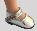 Oryginalne buty Paola Reina dla lalki 32 cm Amigas 63603 srebrne z paseczkiem zapinane na rzep