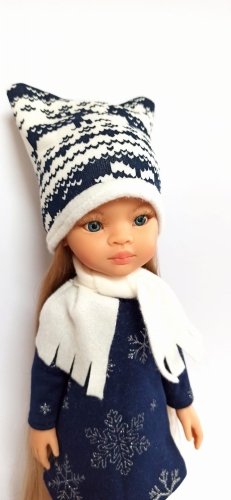 Czapka + szalik dla lalki Paola Reina Amigas 32 cm