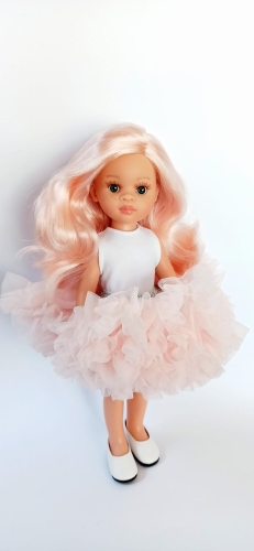 Spódniczka Tutu dla lalki Paola Reina Amigas 32 cm Jasny Róż, w pasie na srebrną gumkę, puszysta