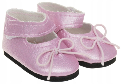 Oryginalne buty Paola Reina dla lalki 32 cm Amigas 63220 różowe perłowe buciki z kokardką i paseczkiem