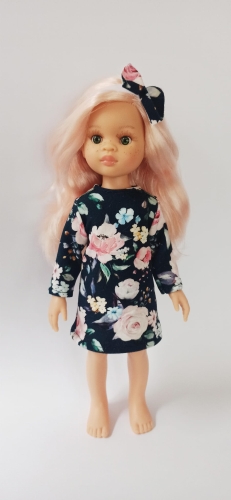 Sukienka i opaska dla lalki Paola Reina Amigas 32 cm w kwiaty