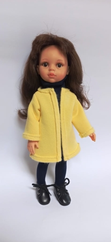 Płaszczyk dla lalki Paola Reina Amigas 32 cm, żółty, z ciepłej dresówki