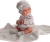 Lalka Hiszpańska 33 cm Antonio Juan 60029 Baby Toneta, bobas cały z winylu, dziewczynka, ubranko, smoczek, dwustronny kocyk