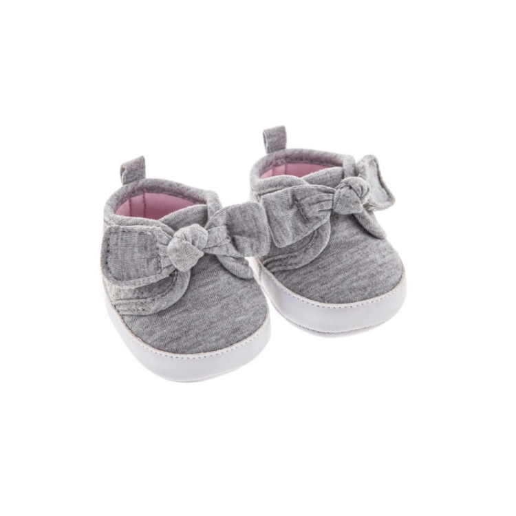 Oryginalne buty Antonio Juan dla lalki 42 cm Bobas 92004_8, szare z kokardką zapinane na rzep