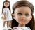 Lalka Hiszpańska 32 cm Paola Reina Amigas 04470 Simona, klasyczna, cała z winylu, ciemna skóra, zielone oczy, brązowe włosy, sukienka, majteczki, torebka, wiązane białe buciki