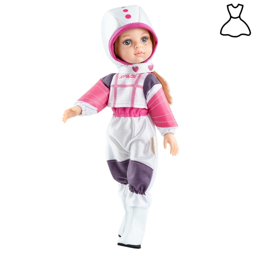 Oryginalne ubranko Paola Reina dla lalki 32 cm Amigas 54660, hełm i kombinezon astronauty