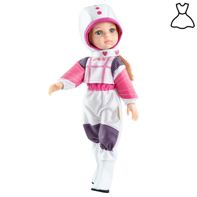 Oryginalne ubranko Paola Reina dla lalki 32 cm Amigas 54660, hełm i kombinezon astronauty