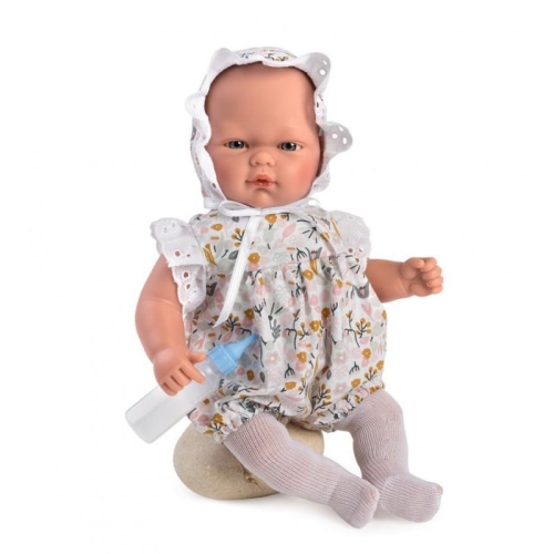 Lalka Hiszpańska 30 cm ASI 0455781 Oli, bobas bez włosów, miękki brzuszek, w ubranku, buteleczka