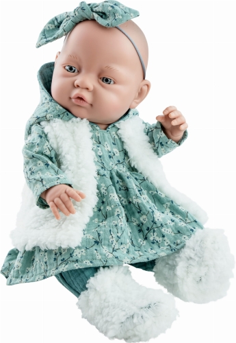 Lalka Hiszpańska 45 cm Paola Reina 05193 Bebita, bobas cały z winylu, dziewczynka, bez włosów, w ubranku