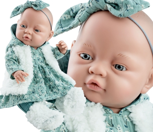 Lalka Hiszpańska 45 cm Paola Reina 05193 Bebita, bobas cały z winylu, dziewczynka, bez włosów, w ubranku