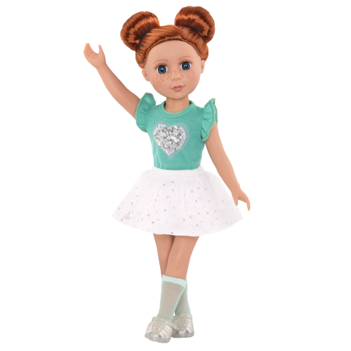 Ubranko dla lalki Glitter Girls 36 cm 50001 Sparkling With Style!, bluzeczka, spódniczka, skarpetki, buciki