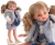 Lalka Hiszpańska 33 cm Antonio Juan 25297 Emily, klasyczna, cała z winylu, w ubranku, blond włosy z grzywką, rzęsy