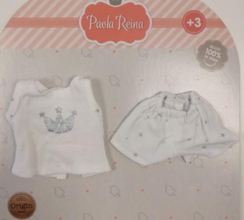Oryginalne ubranko Paola Reina dla lalki 32 cm Amigas 53201 piżamka koszulka i krótkie spodenki