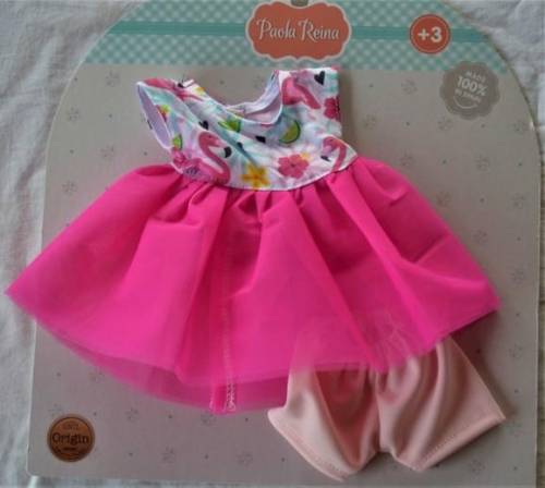 Oryginalne ubranko Paola Reina dla lalki 42 cm Soy Tu 56043, sukienka, szorty