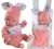 Lalka Hiszpańska 26 cm Antonio Juan 84093 Pitu, bobas cały z winylu, chłopiec, bez włosów, w ubranku, torba nosidełko - można przymocować ją do hulajnogi