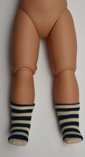 Oryginalne skarpetki Paola Reina dla lalki 60 cm Reinas 86007 ecru w paseczki