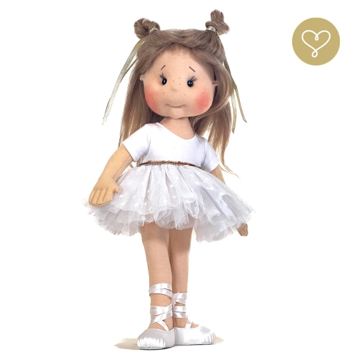 Buty baletki białe dla lalki 38 cm Lullu Dolls