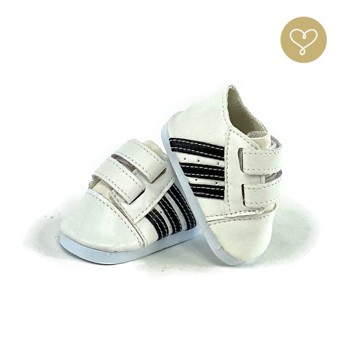 Buty białe 2 dla lalki 38 cm Lullu Dolls zapinane na rzepy