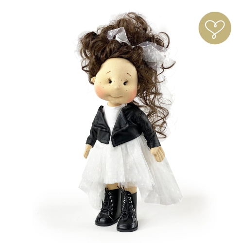 Buty skórzane czarne dla lalki 38 cm Lullu Dolls