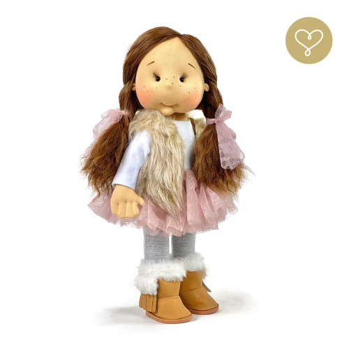 Buty zamszowe z kożuszkiem dla lalki 38 cm Lullu Dolls