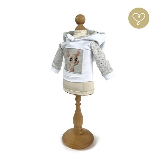 Bluza z kapturem Myszka dla lalki Lullu Dolls