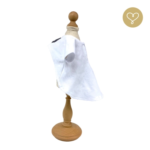 Biała bluzka z serduszkiem dla lalki 38 cm Lullu Dolls dłuższy tył