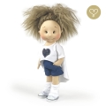 Bluzka z serduszkiem + jeansowe szorty dla lalki Lullu Dolls