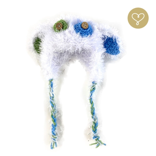 Czapka włochata kolorowa dla lalki 38 cm Lullu Dolls, z uszkami