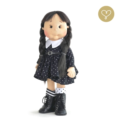 Getry (ocieplacze) nie do pary dla lalki 38 cm Lullu Dolls, 1 sztuka w paseczki, 1 sztuka w kropeczki