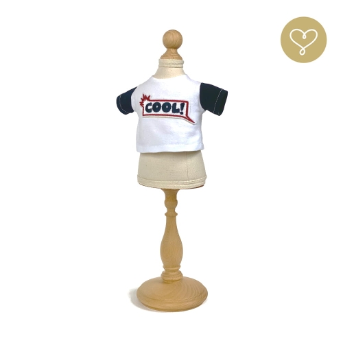 Koszulka biała z napisem Cool dla lalki 38 cm Lullu Dolls, krótki rękaw