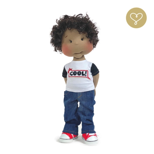 Koszulka biała z napisem Cool dla lalki 38 cm Lullu Dolls, krótki rękaw