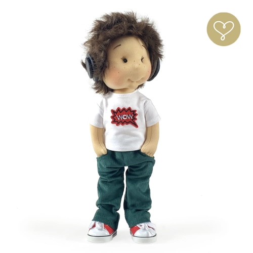 Koszulka biała z napisem Wow dla lalki 38 cm Lullu Dolls, krótki rękaw