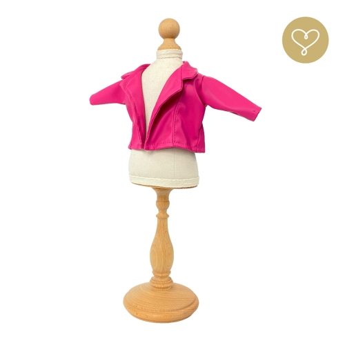 Kurtka skórzana ramoneska fuksjowa dla lalki 38 cm Lullu Dolls