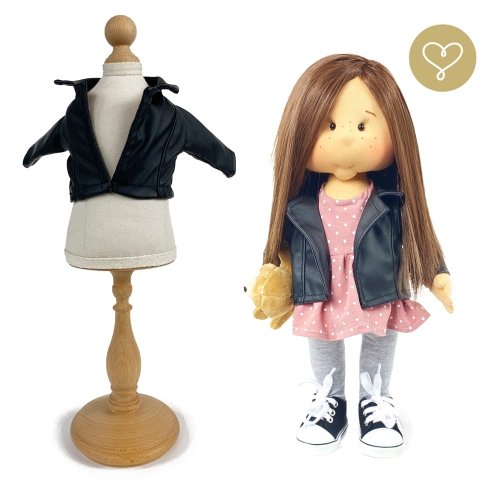 Kurtka skórzana czarna dla lalki 38 cm Lullu Dolls