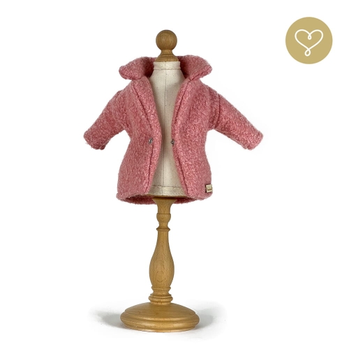 Wełniany różowy płaszczyk dla lalki 38 cm Lullu Dolls