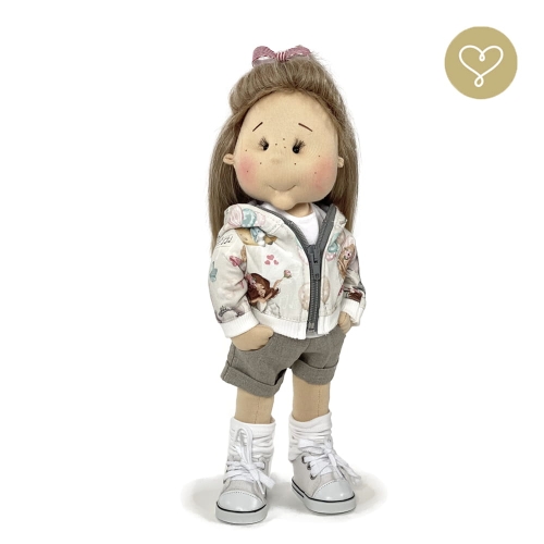 Spodnie szorty lniane dla lalki 38 cm Lullu Dolls