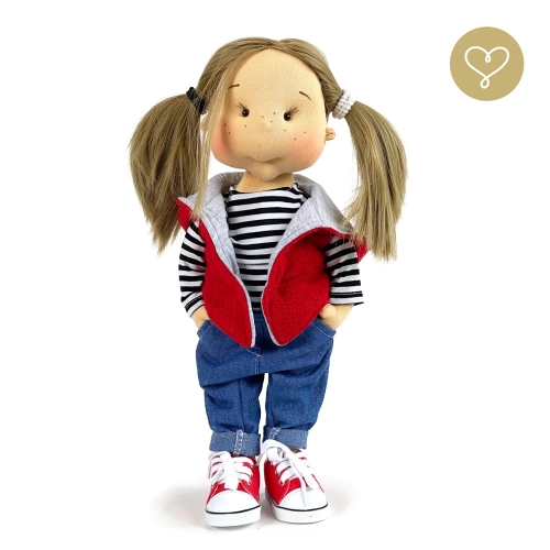 Jeansowe spodnie slouchy dla lalki 38 cm Lullu Dolls