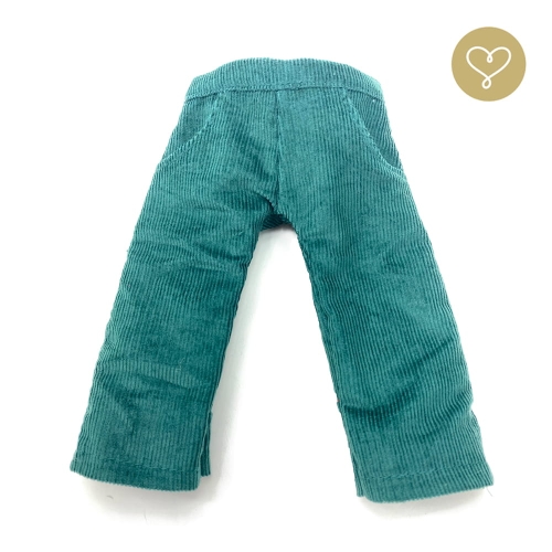 Spodnie sztruksowe zielone z kieszeniami dla lalki 38 cm Lullu Dolls
