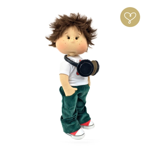 Spodnie sztruksowe zielone z kieszeniami dla lalki 38 cm Lullu Dolls