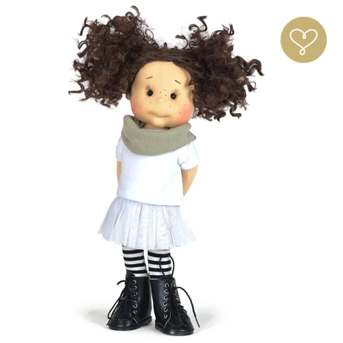 Spódnica tiulowa biała dla lalki 38 cm Lullu Dolls
