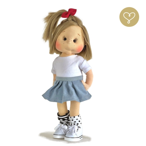 Spódnica jeansowa z kieszeniami dla lalki 38 cm Lullu Dolls