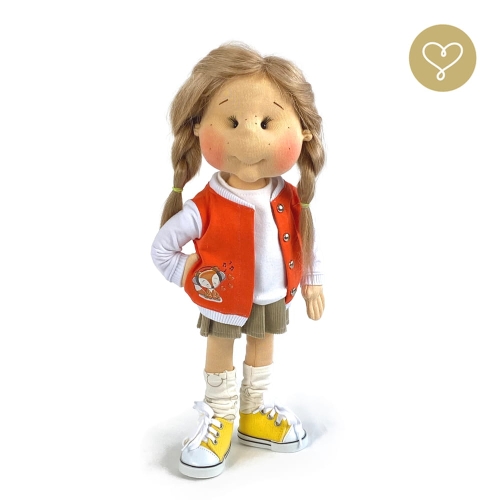 Spódnica sztruksowa beżowa dla lalki 38 cm Lullu Dolls