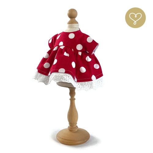 Sukienka czerwona w białe groszki dla lalki 38 cm Lullu Dolls