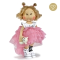 Sukienka różowa z kokardą dla lalki Lullu Dolls