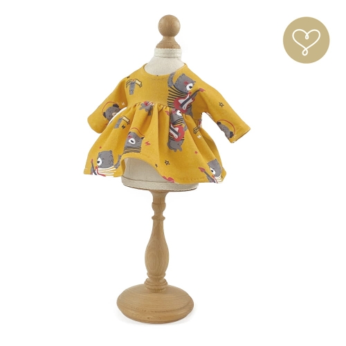 Żółta sukienka w misie dla lalki 38 cm Lullu Dolls