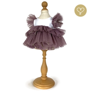 Sukienka z falbankami fioletowa dla lalki Lullu Dolls