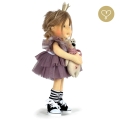 Sukienka z falbankami fioletowa dla lalki Lullu Dolls